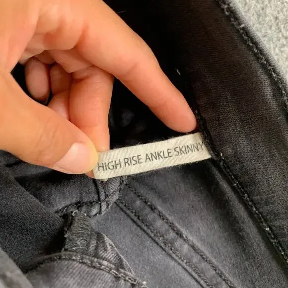 Rag & Bone Jeans Womens 27 Faded Black Denim High Rise Ankle Skinny Stretch - Picture 7 of 11